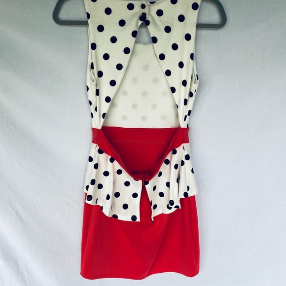 A’Gaci Polka Dot body con Peplum dress - Picture 3 of 3